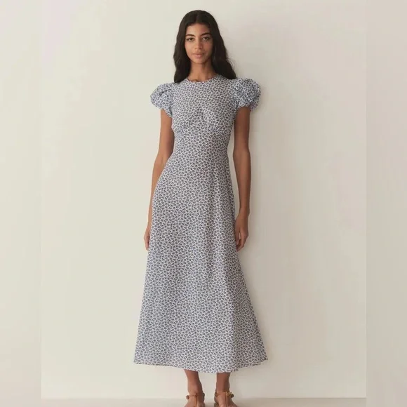 Doen Romina XS Blue Floral Women's Dress - Picture 1 of 8